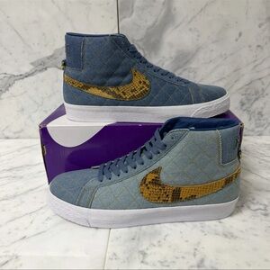 Size 10.5 - Supreme x Nike Zoom Blazer QS SB Mid Denim Brand New !
